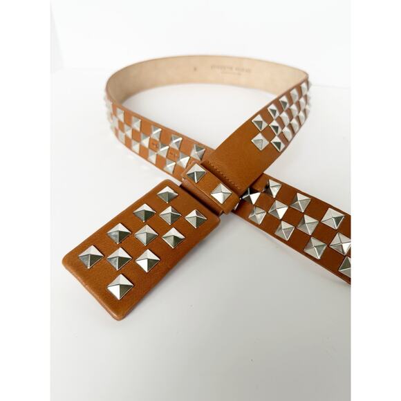 Streets Ahead Studded Leather B Roger Belt Brown Silver Studs Medium Rare main image 9